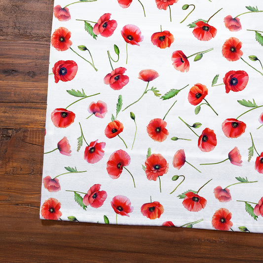 Poppy Flowers Tea Towel