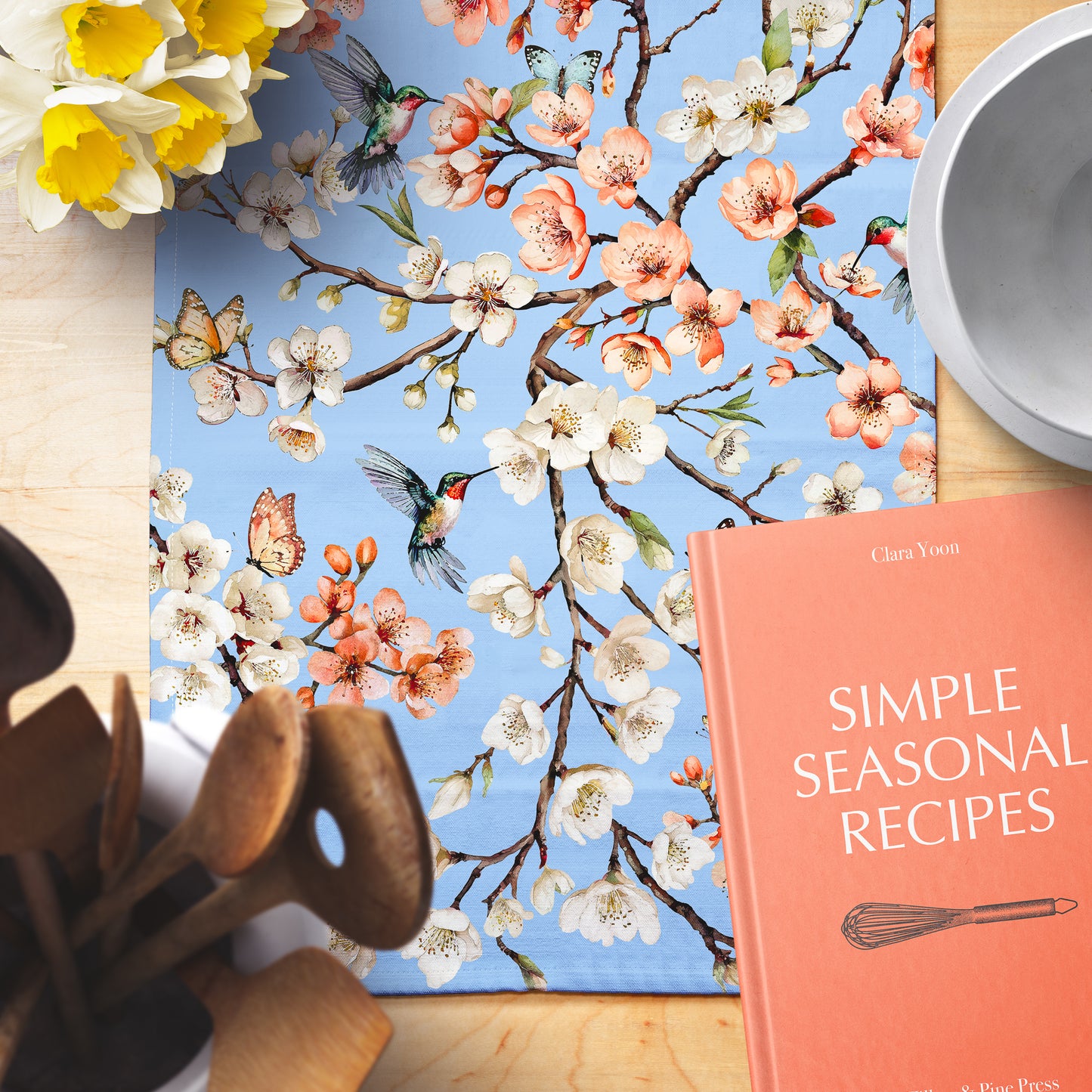 Cherry Blossom Tea Towel