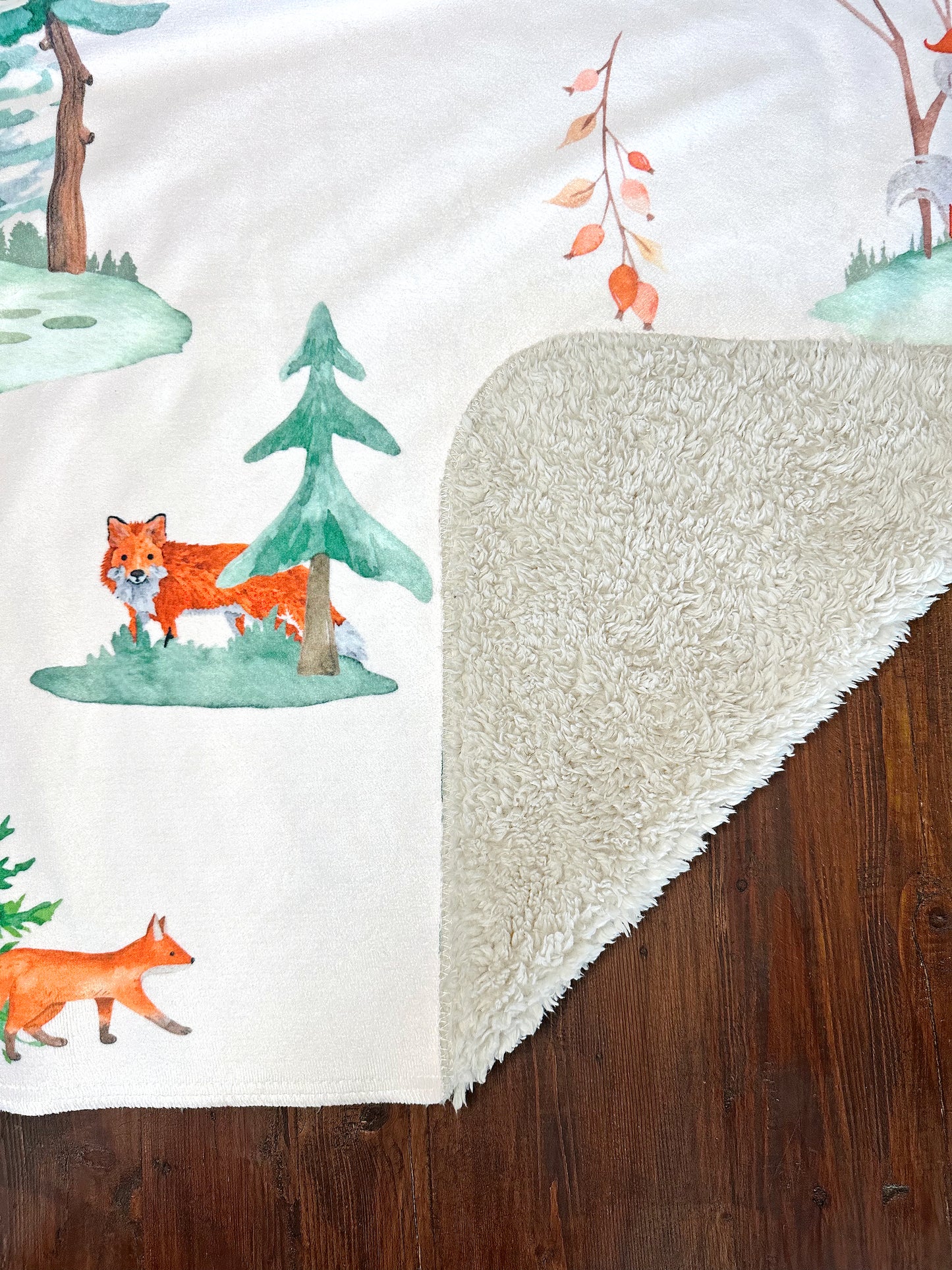 Woodland Fox Sherpa Blanket