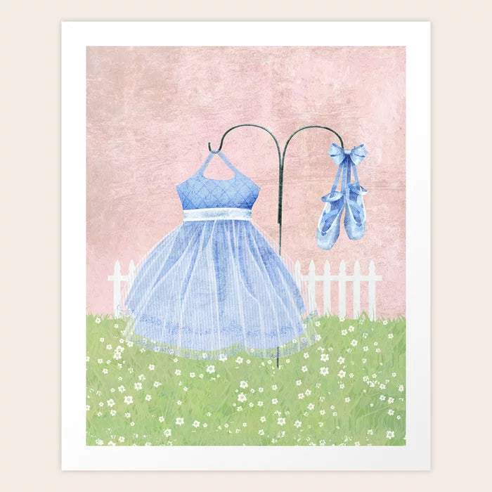 Ballerina Blue in the Garden Art Print