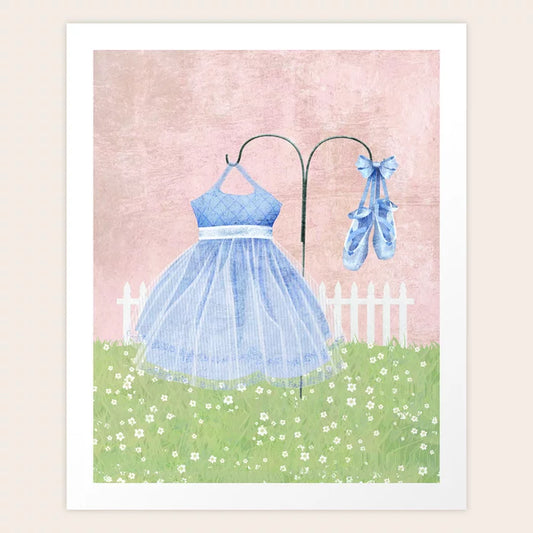 Ballerina Blue in the Garden Art Print