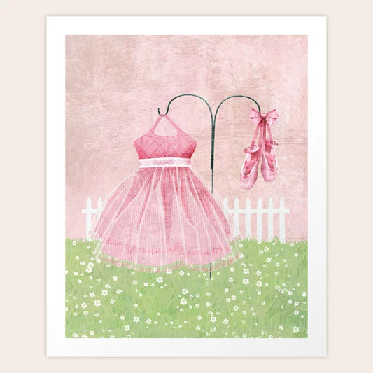 Ballerina Pink in the Garden Art Print