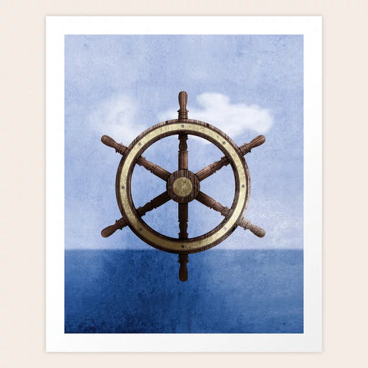 Ship's Wheel Nautical Art Print
