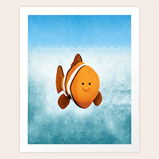 Clownfish Under the Sea Art Print