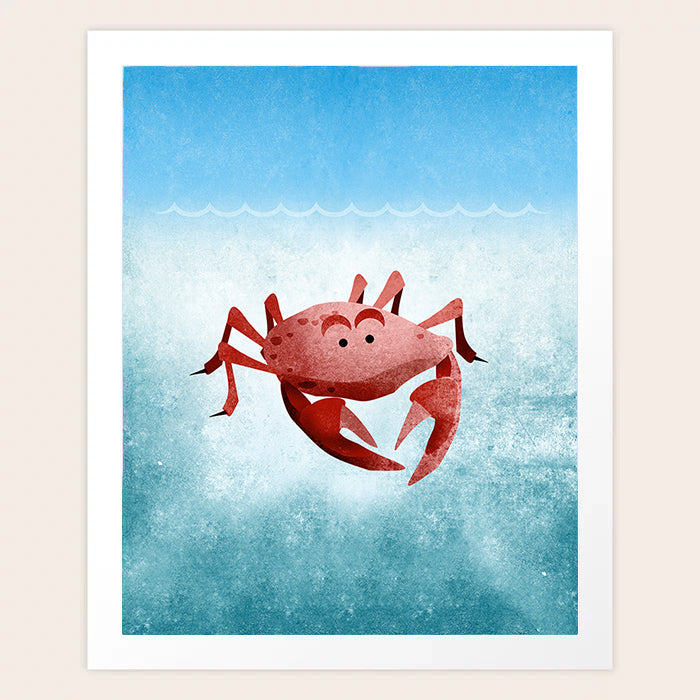 Crab Under the Sea Art Print