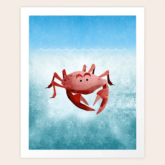 Crab Under the Sea Art Print