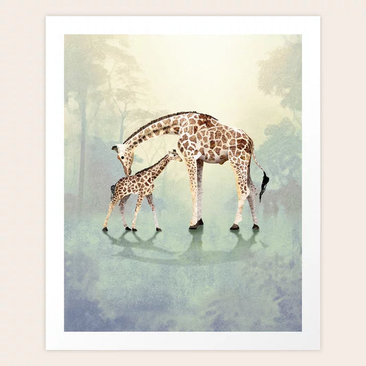 Giraffes in the Jungle Art Print