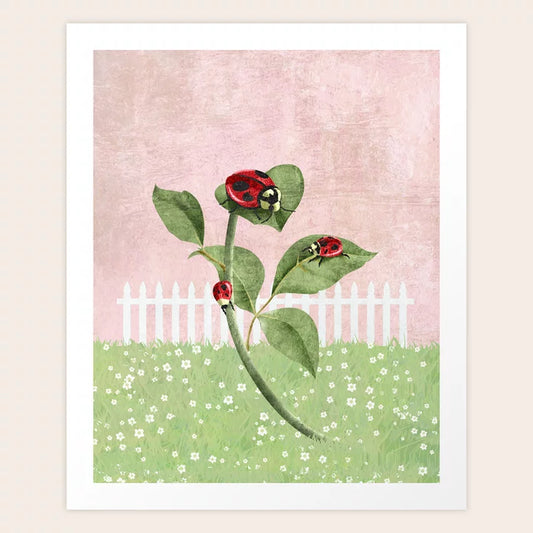 Ladybugs in the Garden Art Print