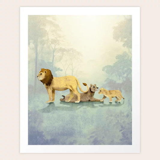 Lions in the Jungle Art Print