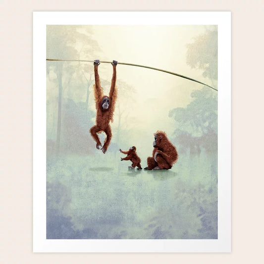 Monkeys in the Jungle Art Print
