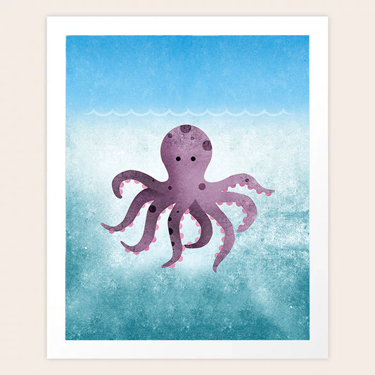 Octopus Under the Sea Art Print