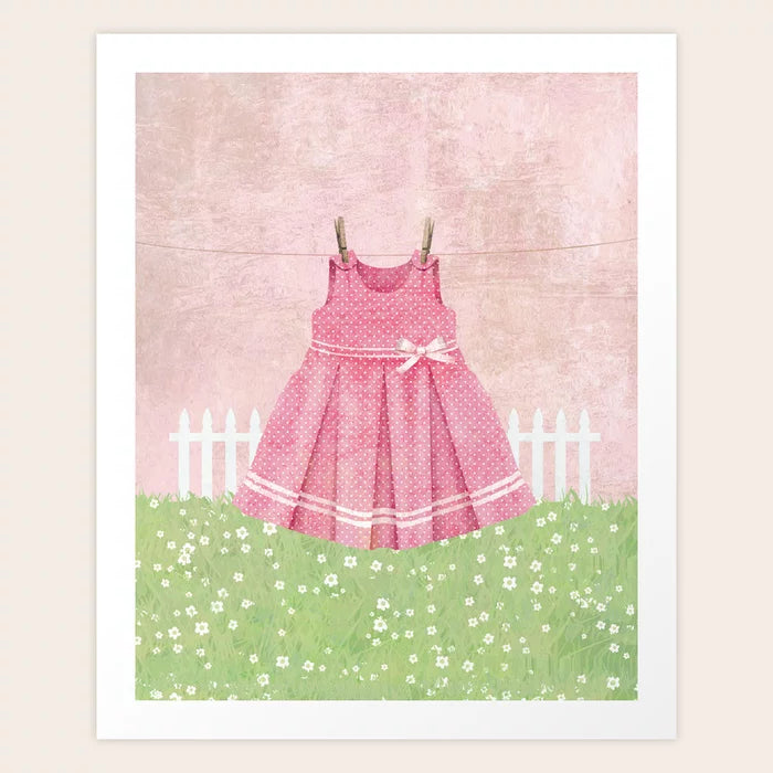 Pretty Pink Dress in the Garden Art Print
