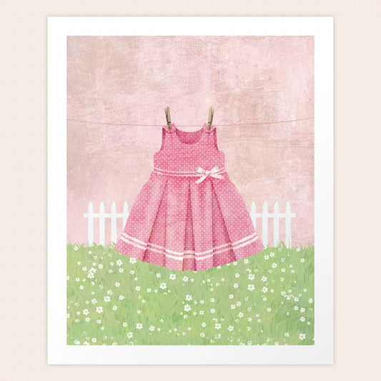 Pretty Pink Dress in the Garden Art Print