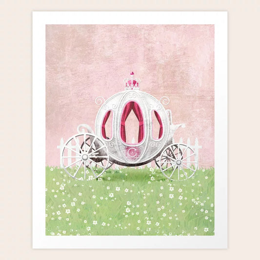 Princess Carriage Dress in the Garden Art Print