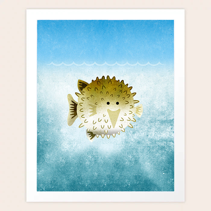 Pufferfish Under the Sea Art Print