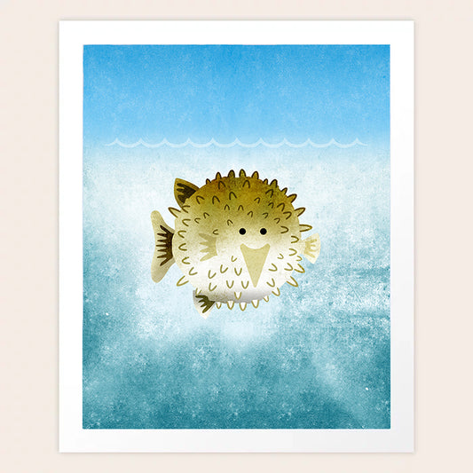 Pufferfish Under the Sea Art Print
