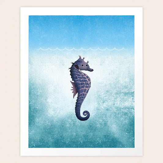 Seahorse Under the Sea Art Print