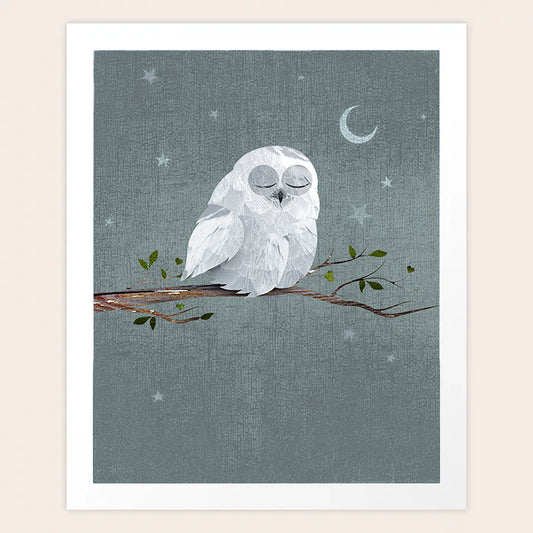Sleepy Owl Art Print