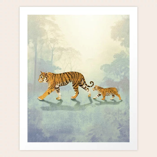 Tigers in the Jungle Art Print