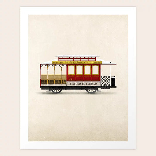 Trolley Classic Vehicle Art Print