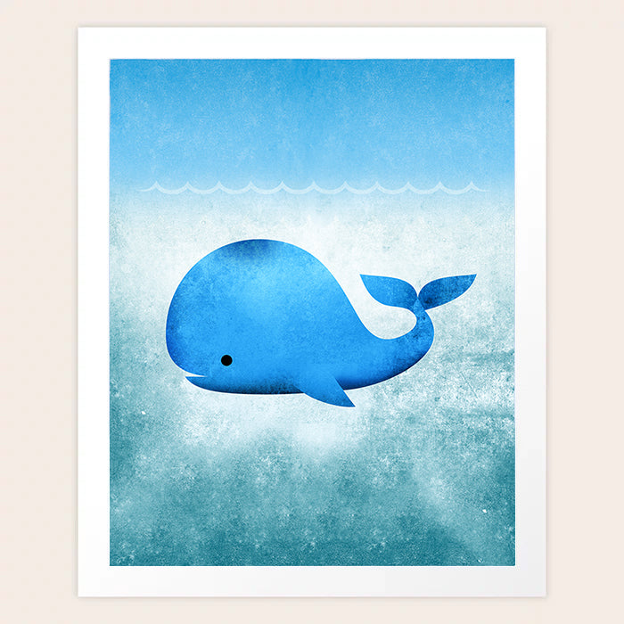 Whale Under the Sea Art Print