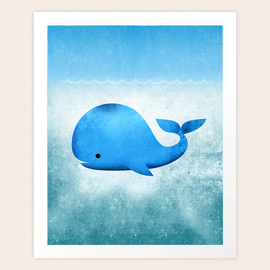 Whale Under the Sea Art Print
