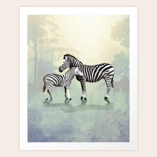Zebras in the Jungle Art Print